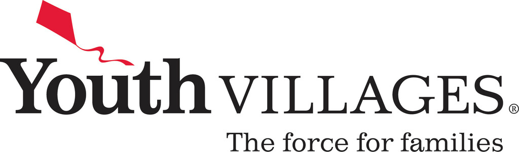 Logo of youth villages with the tagline "the force for families" featuring a red kite above the letter 'i' in villages.