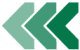 Tri arrow prosper2x The image displays a set of three green, double-chevron symbols pointing to the left. the chevrons are styled in a flat design with a modern appearance.